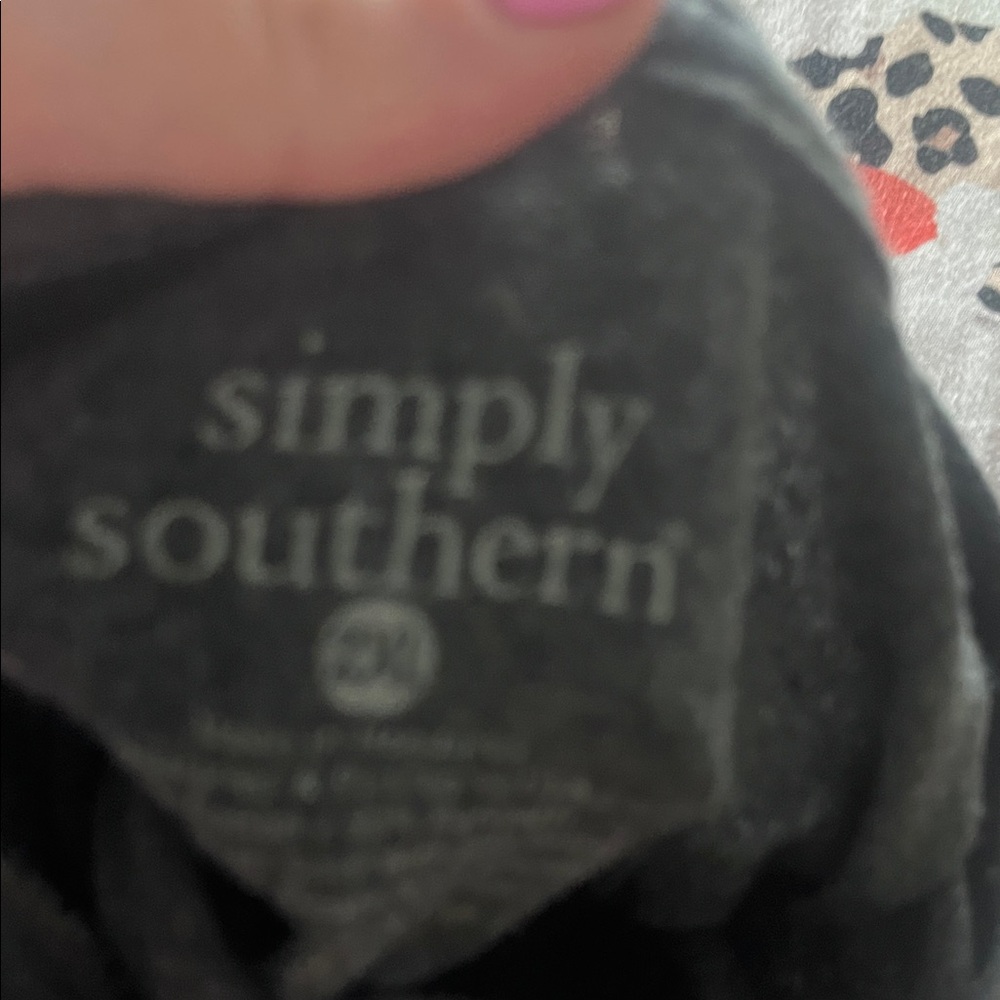 B49 Simply Southern Charcoal SS Tee with Gold Accents, Women’s XXL - Picture 2 of 3